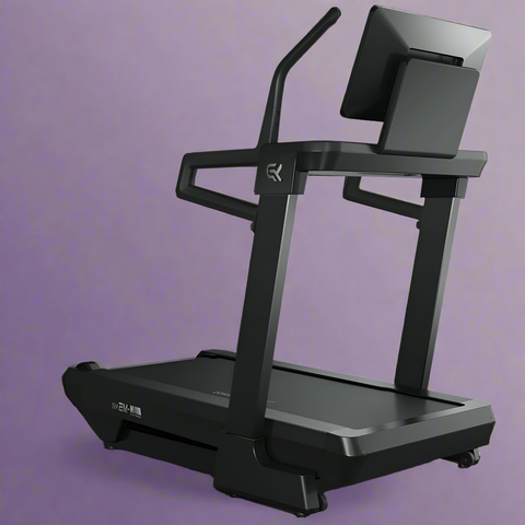 MS MAX folding treadmill side view with 21.5" display
Treadmill showing incline range and TFT screen
Foldable treadmill in compact storage position
High-speed treadmill with digital controls
Wide deck treadmill for joint support