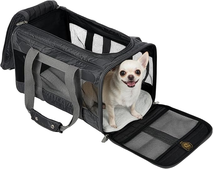Sherpa Original Deluxe Medium Pet Carrier – Airline-Approved Soft-Sided Travel Bag, Charcoal Gray