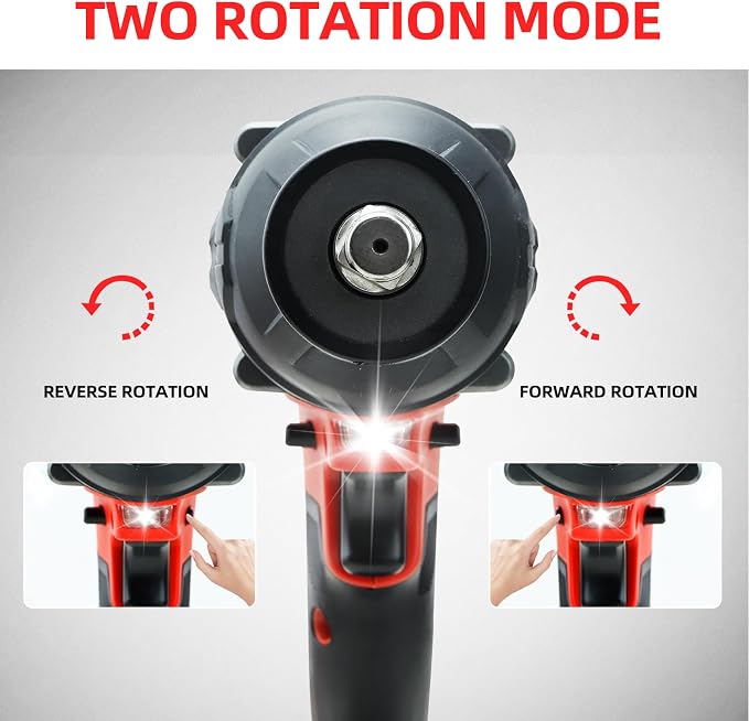 Dogtooth 20V Cordless 1/2" Impact Wrench Kit – 850 Nm Brushless High-Torque Impact Gun with 2 x 4.0Ah Batteries, Charger & Sockets