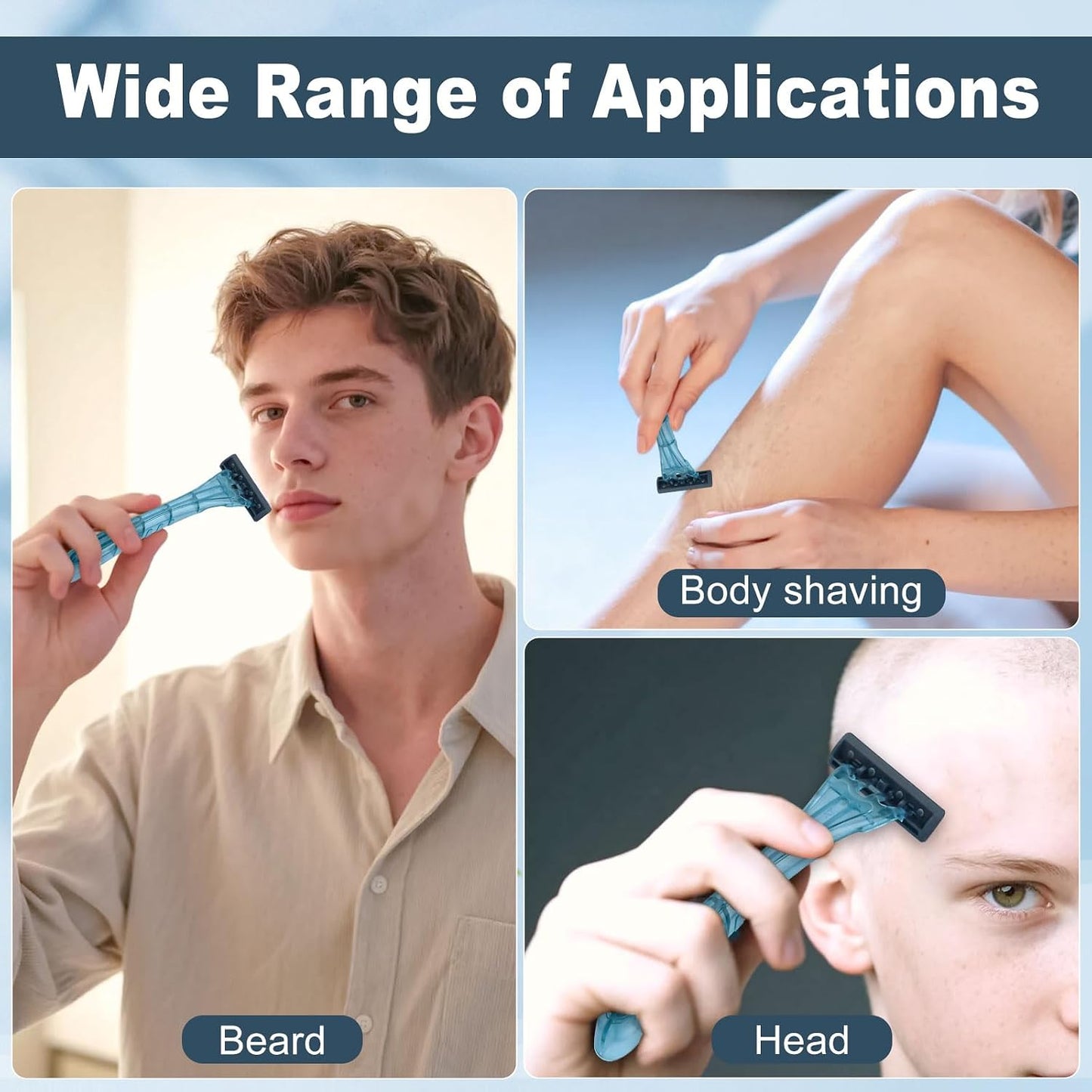 Lilingsty Disposable Razors with Shaving Cream – Individually Packaged 2-Blade Travel Shaving Kits