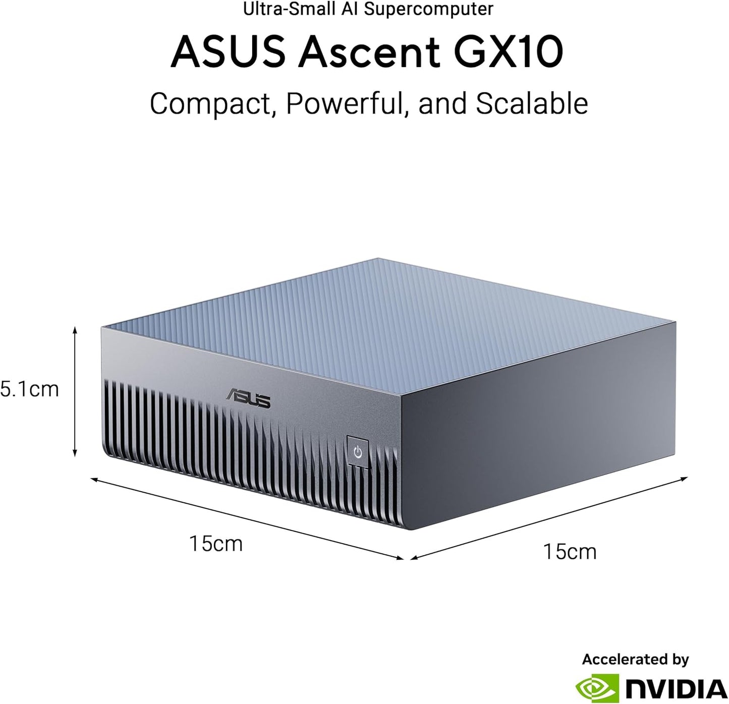 ASUS Ascent GX10 AI Supercomputer – NVIDIA GB10, 128GB Unified Memory, 1TB NVMe – Open Box