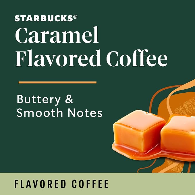 Starbucks Natural Fusions Caramel Ground Coffee 311g – Medium Roast Flavoured Coffee with Buttery & Smooth Caramel Notes