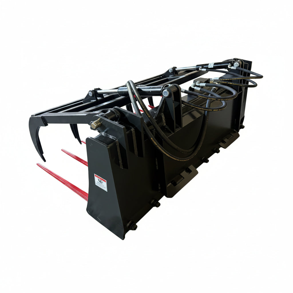 72" Hydraulic Manure Fork Grapple for Skid Steer | Heavy - Duty Farm Attachment MP1200 - Skid Steer Attachments with 72" Hydraulic Manure Fork | Sold by Uncle Wiener's Wholesale