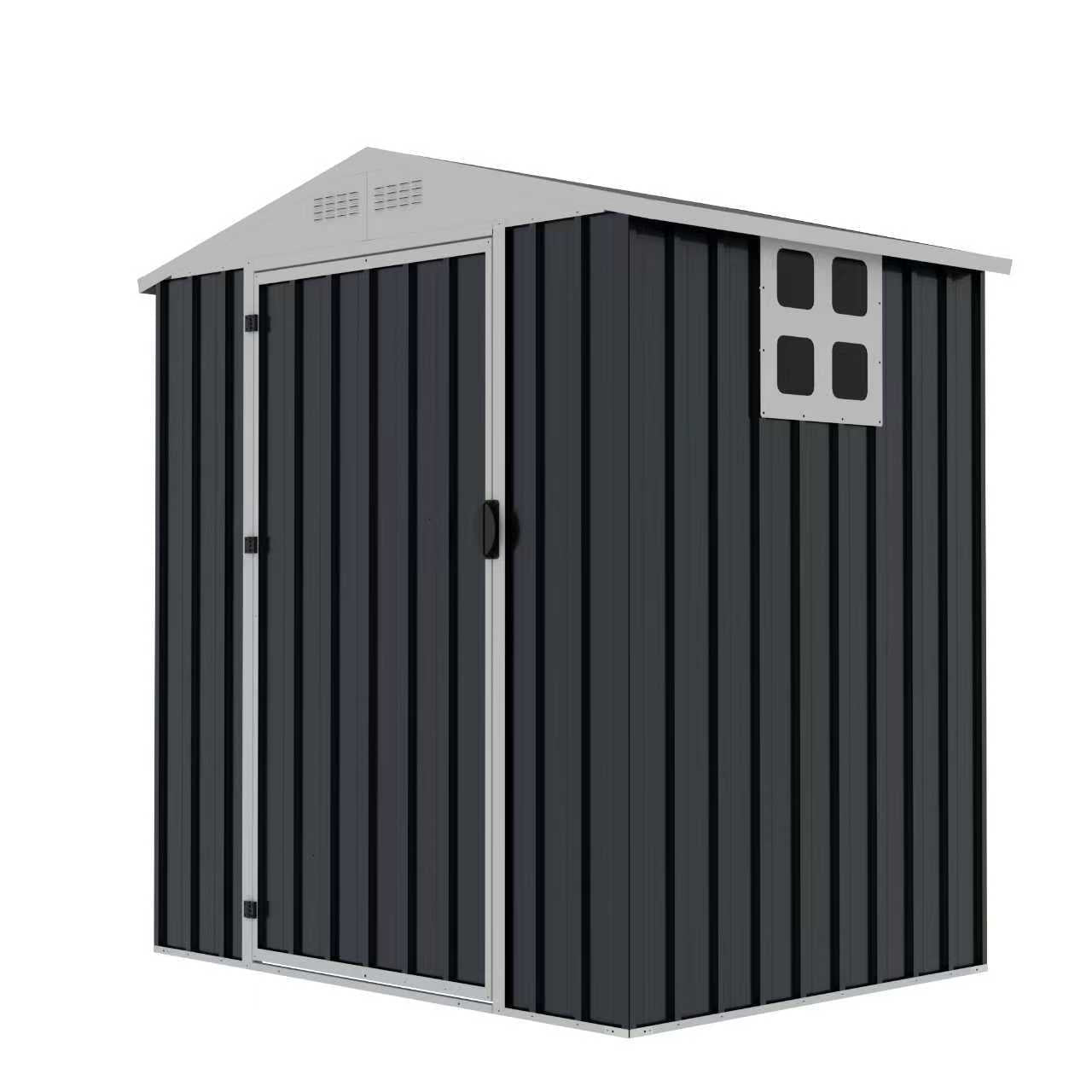 7.6' x 6.3' Outdoor Metal Storage Shed Steel Garden Tool Shed Grey 110275 - with | Sold by Uncle Wiener's Wholesale