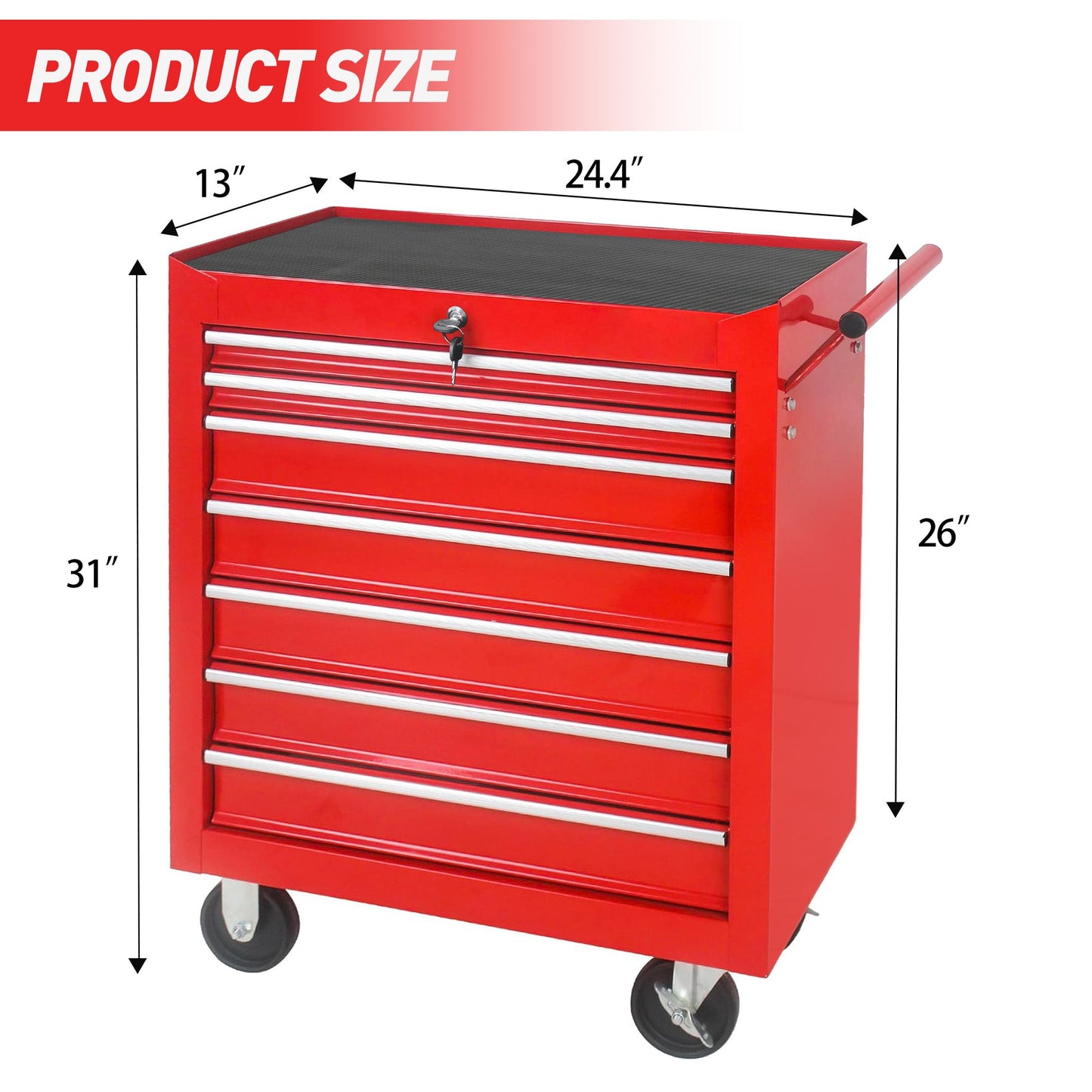 8 Drawer Garage Tool Cabinet Heavy Duty Steel Rolling Storage with Casters 31307 - with Orange | Sold by Uncle Wiener's Wholesale