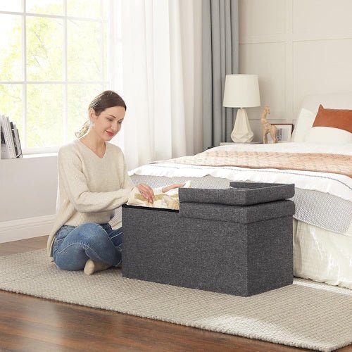 80L Gray Storage Bench Footrest Padded Seat LSF46GYZ - with | Sold by Uncle Wiener's Wholesale
