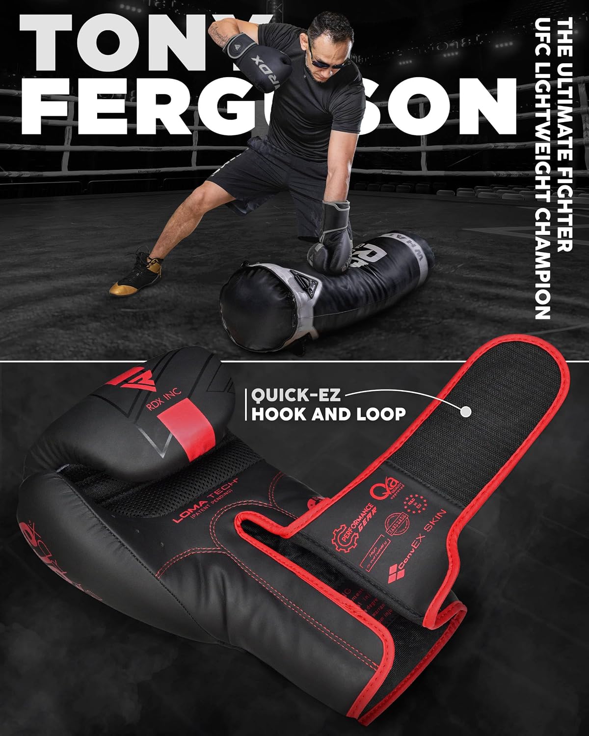 RDX Apex A5 Pro Sparring Boxing Gloves – Hook & Loop Training Gloves with Multi-Layer Shock Absorption