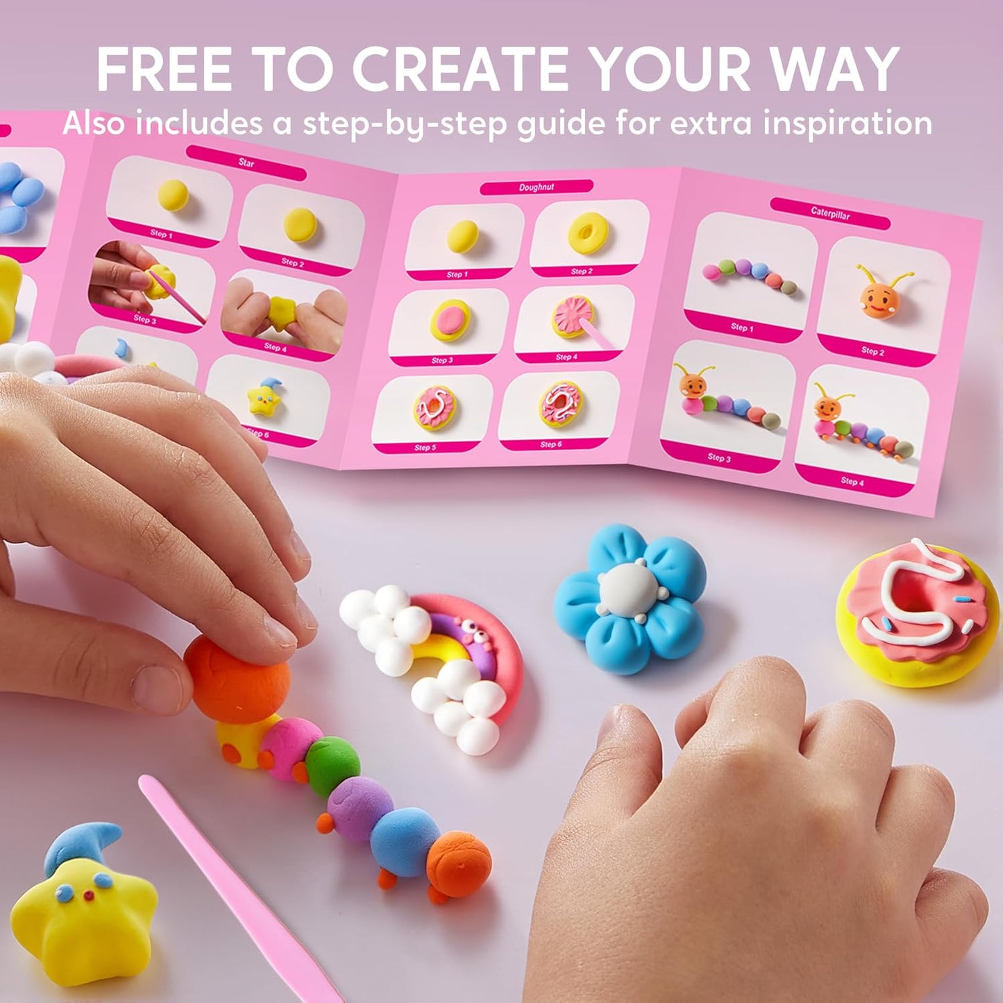 Klever Kits Air Dry Clay Painting Kit – 8 Pre-Grooved Art Boards for Kids, Non-Toxic Craft Set