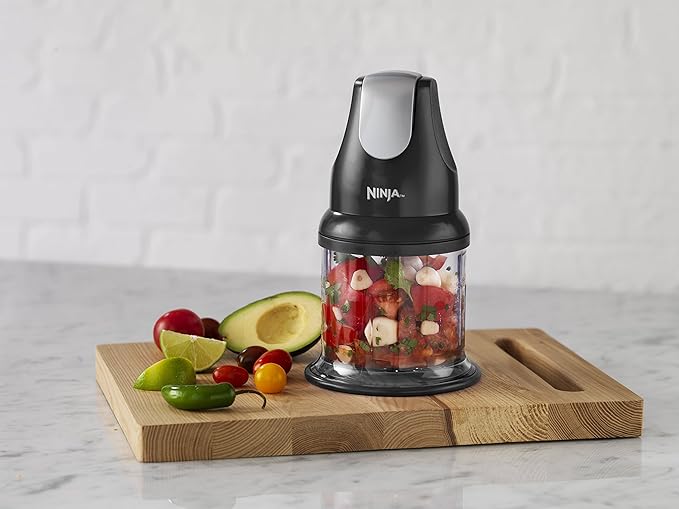 Ninja Express Chop NJ100C Electric Food Chopper – 200W, 16 oz Bowl, One-Touch Pulse, BPA-Free