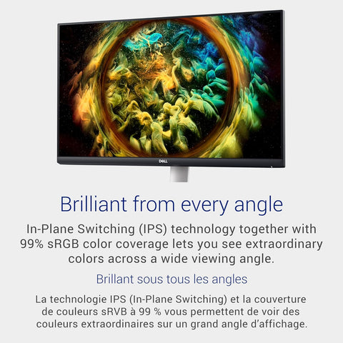 Dell S2721QS 27 Inch 4K UHD (3840 x 2160) IPS Ultra-Thin Bezel Monitor, AMD FreeSync (HDMI, DisplayPort), VESA Certified, Silver