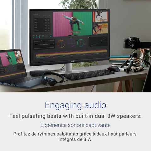 Dell S2721QS 27 Inch 4K UHD (3840 x 2160) IPS Ultra-Thin Bezel Monitor, AMD FreeSync (HDMI, DisplayPort), VESA Certified, Silver