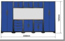 9 - Piece Garage Workbench & Cabinet Set – Heavy - Duty Modular Tool Storage System - with Blue 1189BS | Sold by Uncle Wiener's Wholesale