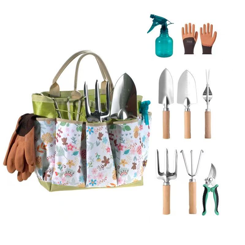 9 - Piece Heavy - Duty Garden Tool Set with Storage Case for Yard & Lawn Care GT9001 - with | Sold by Uncle Wiener's Wholesale