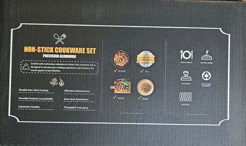 9 - Piece Non - Stick Cookware Set – Durable Precision Aluminum K0027 - with | Sold by Uncle Wiener's Wholesale