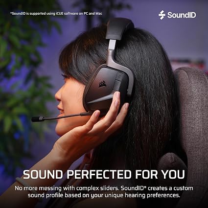 Corsair VOID v2 MAX Wireless Gaming Headset – 2.4GHz & Bluetooth, Dolby Atmos, 70-Hour Battery, Carbon