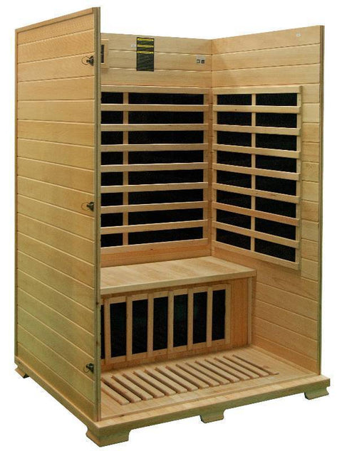 New Pure Steam & Bath™ 2-Person Hemlock Sauna – Carbon Fiber Infrared, FM/CD, Oxygen Ionizer, 1680W