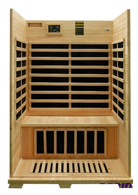 New Pure Steam & Bath™ 2-Person Hemlock Sauna – Carbon Fiber Infrared, FM/CD, Oxygen Ionizer, 1680W