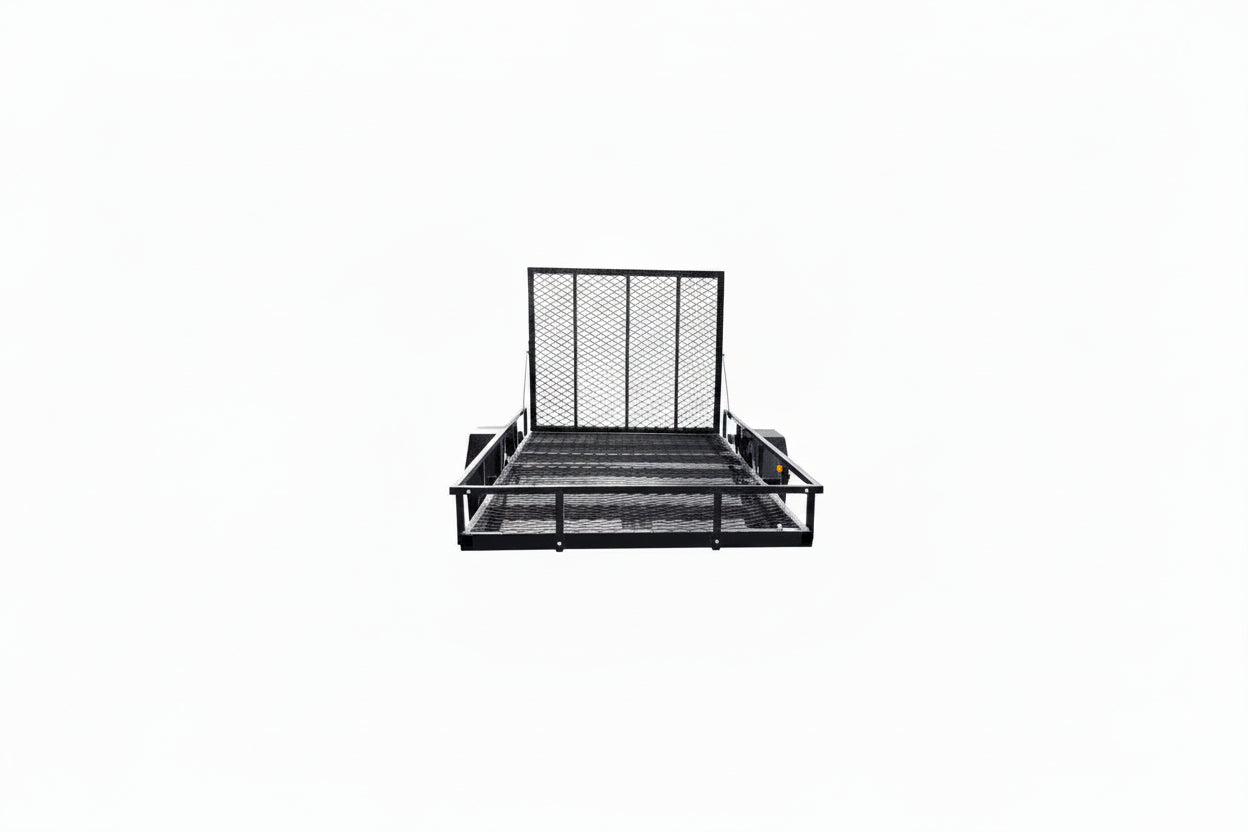 5x10 ATV Utility Trailer Mesh Floor & Gate Heavy Duty Steel Frame 1980 lbs GVW AWA510S