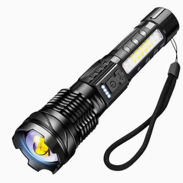 2 Pack LED Tactical Flashlight Rechargeable 1200mAh Zoomable Torch Outdoor Light AZ011