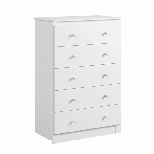 White 5-Drawer Storage Cabinet Chest of Drawers 31.5" CAB6115