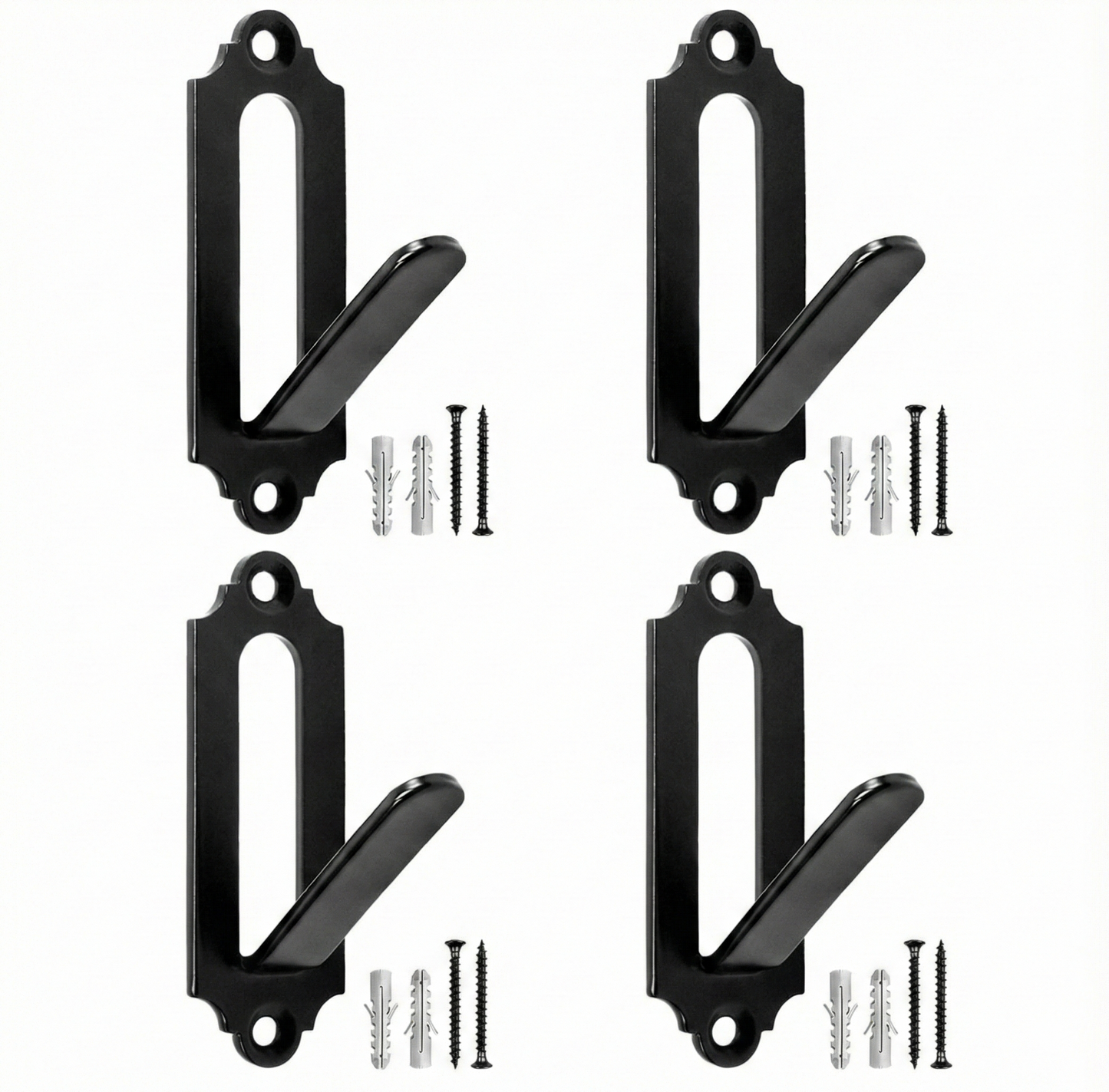 4-Piece Wall-Mounted Metal Skull Hanger Bracket with Screws – Taxidermy Display Hook DLGG221021