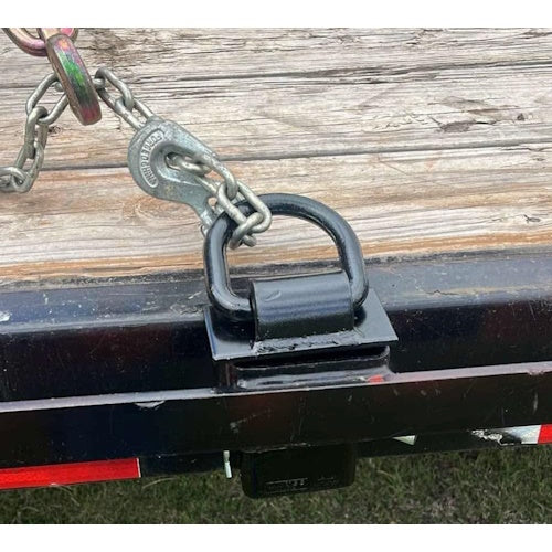 2 Pack Heavy Duty Adjustable Trailer Stake Pocket D-Ring Tie Down Anchors with 1/2 in Hitch Pins, 5400 lb WLL LYOM175MB2