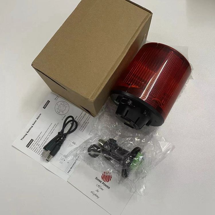 Solar Alarm Siren Light 110dB Outdoor Motion Sensor Warning Light with Record Function MFRE911L