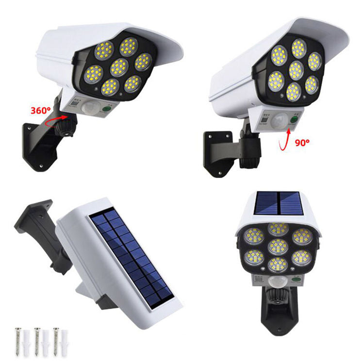 Solar Dummy Security Camera Light 77 LED Motion Sensor Remote Control Outdoor IP65 MFXH78T
