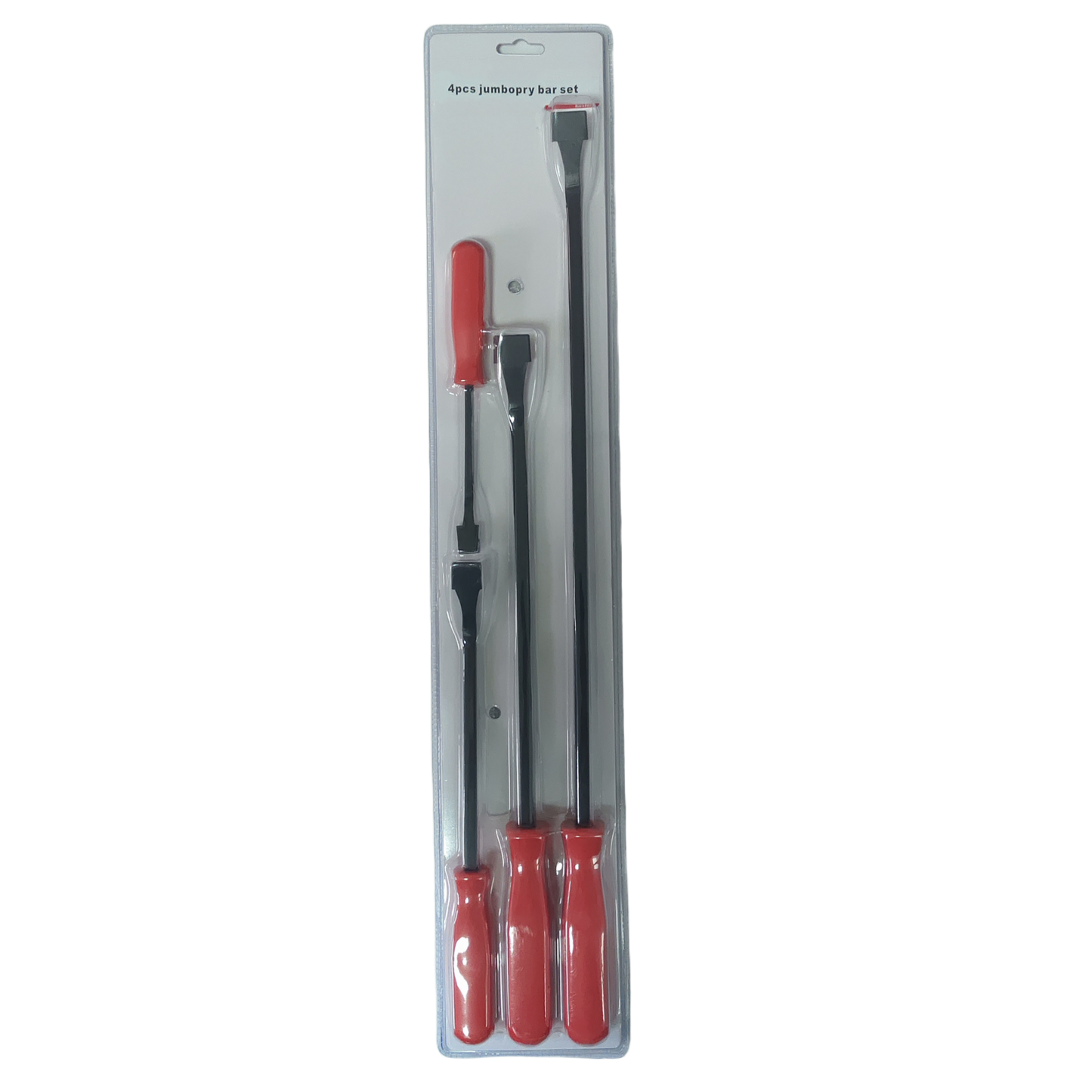 4pc Heavy Duty Pry Bar Set 8"–24" Steel Mechanic Pry Bars with Grip Handles PRY824