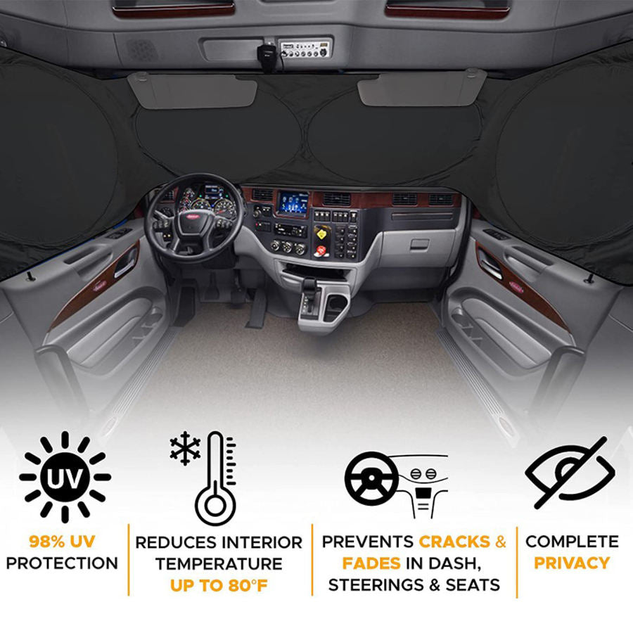 Semi Truck Windshield Sun Shade 420cm Heat Insulated UV Resistant Front Window Cover SS0240