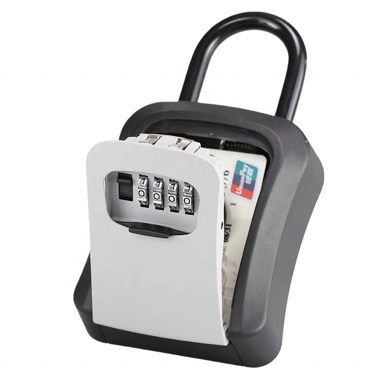 Portable Key Safe Lock Box Aluminium Alloy Hanging Lock Case 4.5″×3.7″×1.6″ M8962
