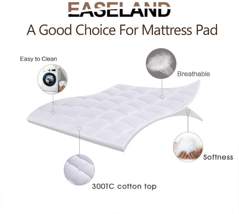 New Dobby Quilted Mattress Topper – Microfiber Pillow Top for Extra Comfort & Support