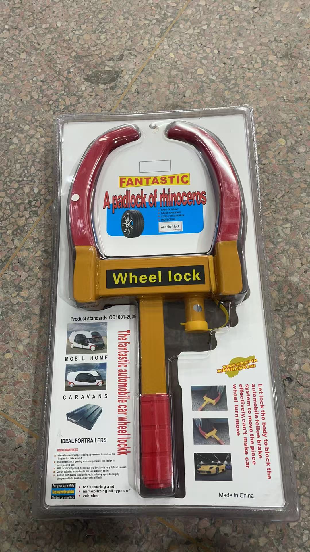 Heavy Duty Steel Wheel Clamp Lock Anti-Theft Tire Boot with Keys YH9135