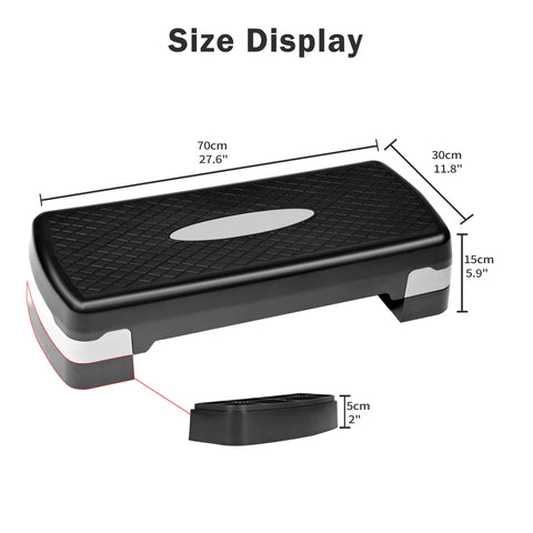 Adjustable Aerobic Step Platform with 4 to 6 Inch Height Levels Slip Resistant Surface Lightweight ABS AMEY68 - with | Sold by Uncle Wiener's Wholesale