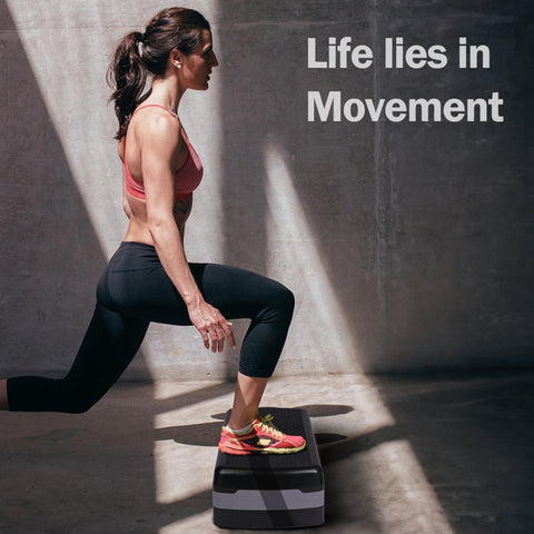 Adjustable Aerobic Step Platform with 4 to 6 Inch Height Levels Slip Resistant Surface Lightweight ABS AMEY68 - with | Sold by Uncle Wiener's Wholesale