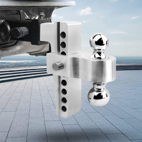 Adjustable Aluminum Trailer Hitch Ball Mount – 8" Drop/Rise, Dual Ball (2" & 2 - 5/16"), 12,500 lbs Towing Capacity – Fits 2" Receiver - with | Sold by Uncle Wiener's Wholesale