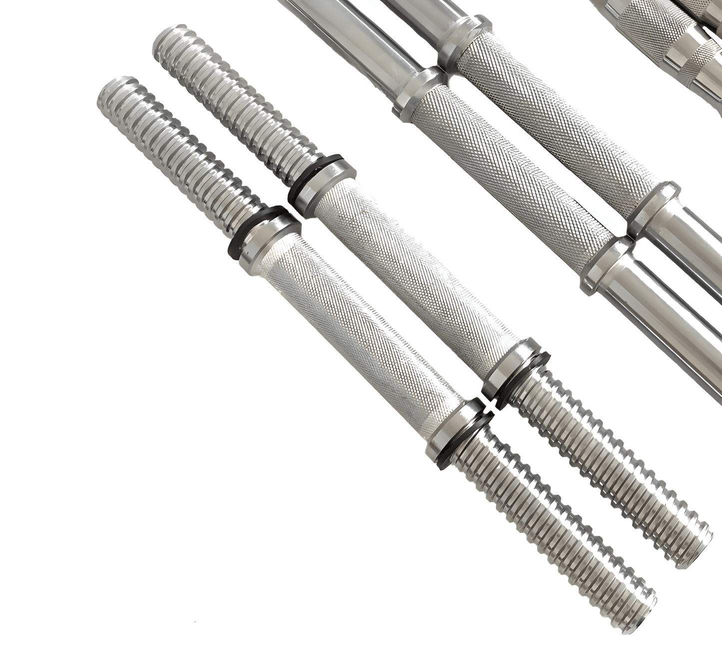 Adjustable Chrome Dumbbell Bar Set 35.5cm – Standard 25mm Weight Plate Bar Handles with Star Lock Collars – STDBH14 - with | Sold by Uncle Wiener's Wholesale