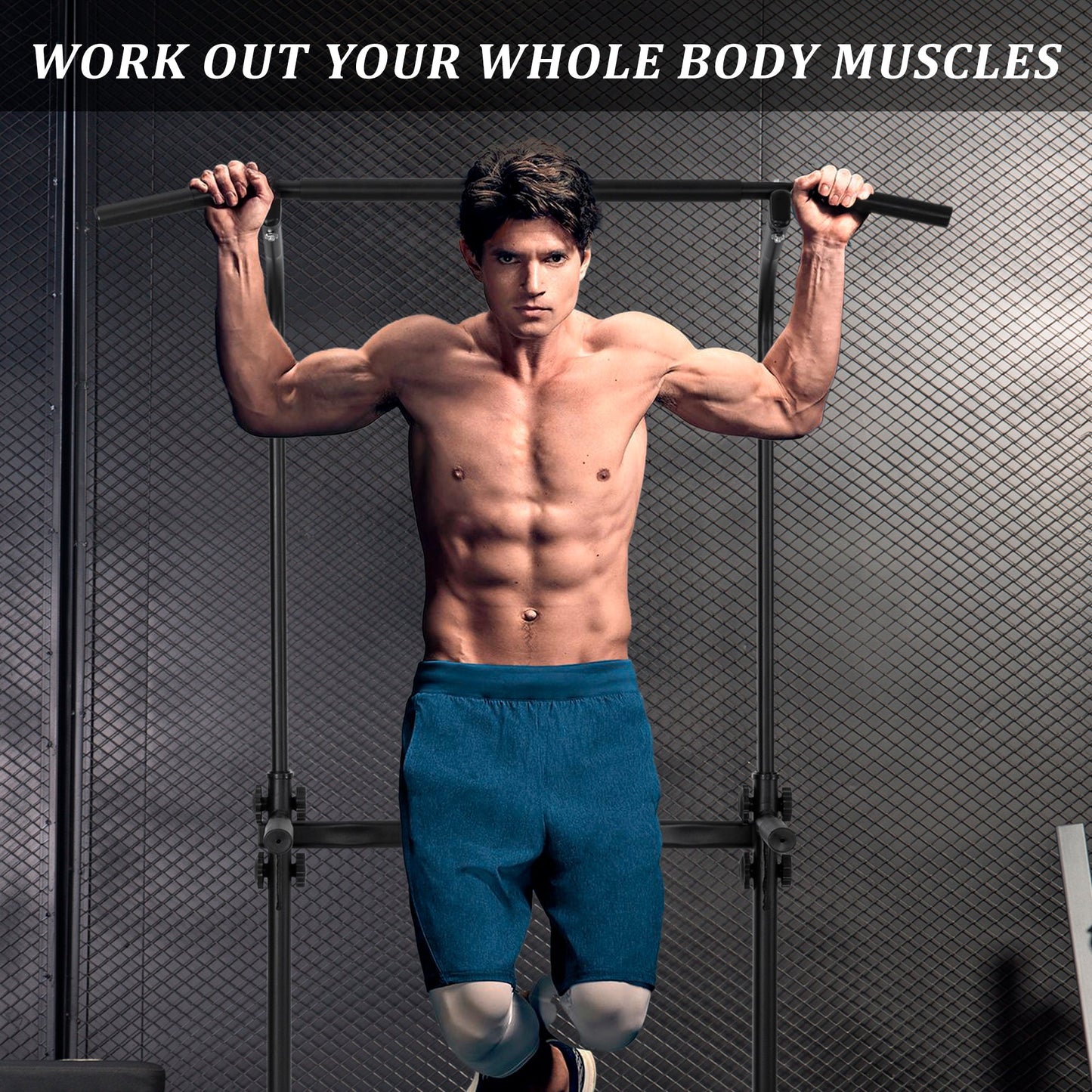 Adjustable Power Tower Pull - Up Dip Station – 10 - Level Height, 330 lb Load, Multi - Function Workout Equipment – AMEPT99 - with | Sold by Uncle Wiener's Wholesale