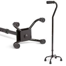 Adjustable Quad Cane – Lightweight Aluminum Walking Aid for Stability & Support | SKU: 285351 - with | Sold by Uncle Wiener's Wholesale