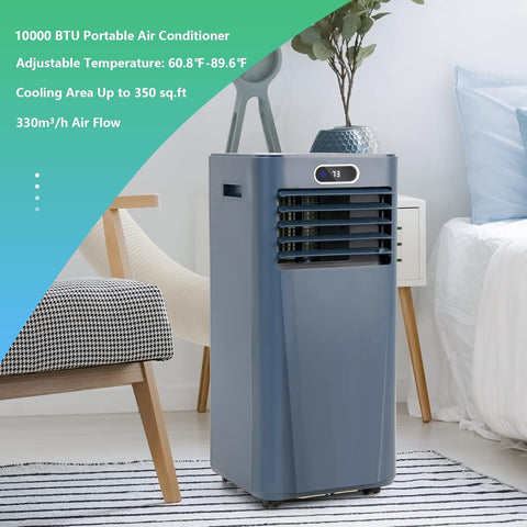 ARLIME Air Conditioner Portable, 8000 BTU Cools up to 350 sq. ft, Portable AC Unit with Fan & Dehumidifier, 2 Speed, Child Lock, 24H Timer, LED Display, Air Cooler for Living Room, Bedroom, Office - with Dark Blue | Sold by Uncle Wiener's Wholesale