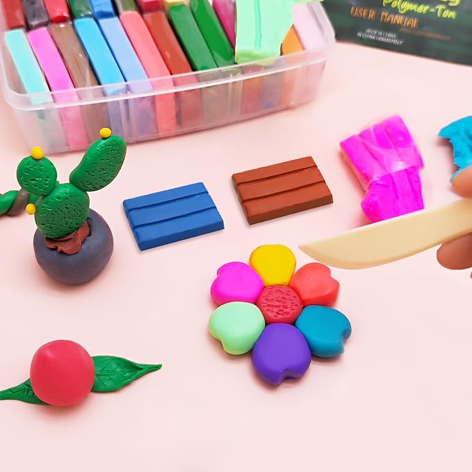 Artecho Polymer Clay Kit – 50 Colours Oven-Bake Modelling Clay with Sculpting Tools, Storage Case & Jewellery-Making Accessories - Toys with | Sold by Uncle Wiener's Wholesale
