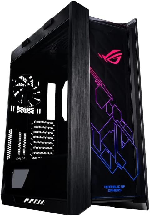 Asus ROG Strix Helios GX601 RGB Mid - Tower Computer Case for up to EATX Motherboards with USB 3.1 Front Panel, Smoked Tempered Glass, Brushed Aluminum and Steel Construction, and Four Case Fans, Black - with | Sold by Uncle Wiener's Wholesale