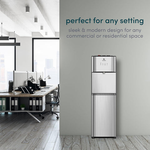 Avalon Self Cleaning Water Cooler Water Dispenser, 3 Temperature, Bottom Loading, UL/Energy Star, Stainless Steel - with | Sold by Uncle Wiener's Wholesale