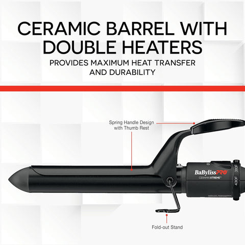 BaBylissPRO Ceramix Xtreme Dual Voltage Ceramic Curling Iron with Far Infrared Heat up to 430°F and Negative Ions, Spring Handle,used,good condition - with | Sold by Uncle Wiener's Wholesale