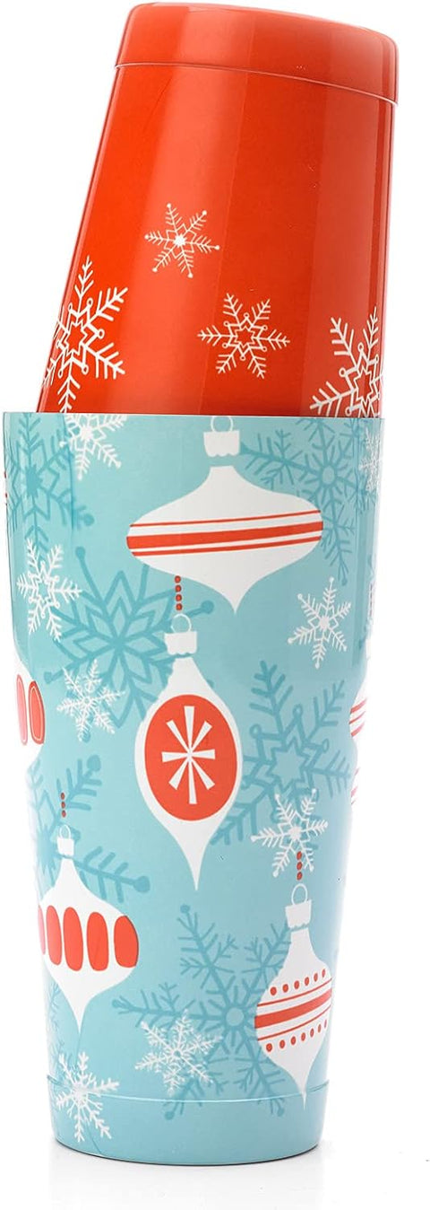Barfly Holiday Ornaments Cocktail Shaker Tin Set - with Holiday Ornaments | Sold by Uncle Wiener's Wholesale