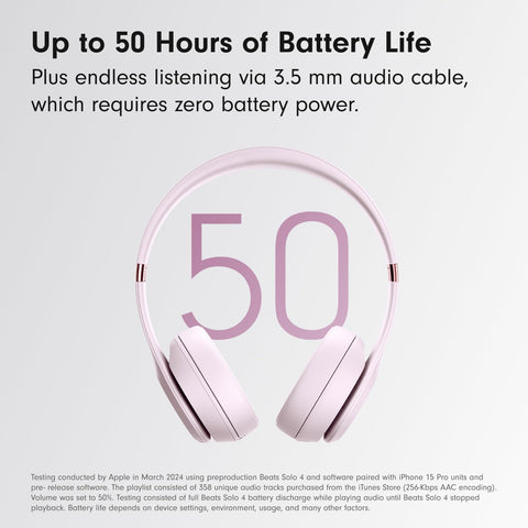 Beats Solo 4 - Wireless Bluetooth On - Ear Headphones, Apple & Android Compatible, Up to 50 Hours of Battery Life - Cloud Pink - with | Sold by Uncle Wiener's Wholesale