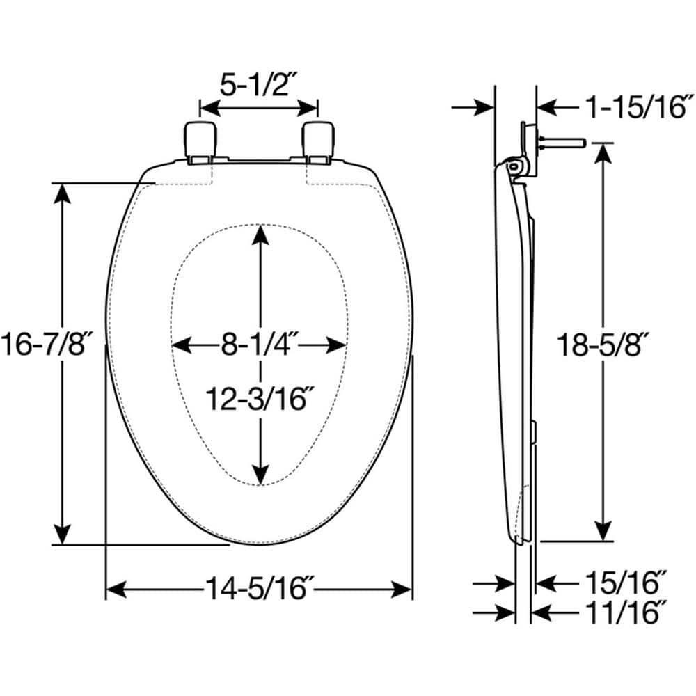 BEMIS Elongated Soft Close Plastic Closed Front Toilet Seat in White Removes for Easy Cleaning - with White | Sold by Uncle Wiener's Wholesale