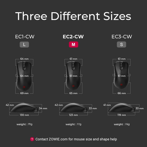BenQ Zowie EC2 - CW Wireless Ergonomic Gaming Mouse for Esports | Enhanced Receiver | 24 - Step Scroll Wheel | Driverless | Matte Black Coating | Medium Size - with | Sold by Uncle Wiener's Wholesale