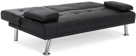 Black Futon Sofa & Bed – Deluxe Convertible Couch GS1913B - with | Sold by Uncle Wiener's Wholesale