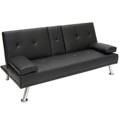 Black Futon Sofa & Bed – Deluxe Convertible Couch GS1913B - with | Sold by Uncle Wiener's Wholesale